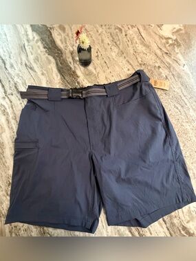 Duluth Trading Co. Flex Dry on the Fly Cargo Shorts Men's XL MDB Blue 9" Inseam.